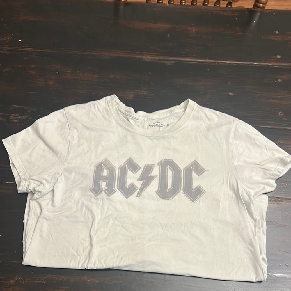Abercrombie & Fitch AC/DC Graphic Tee in Light Gray